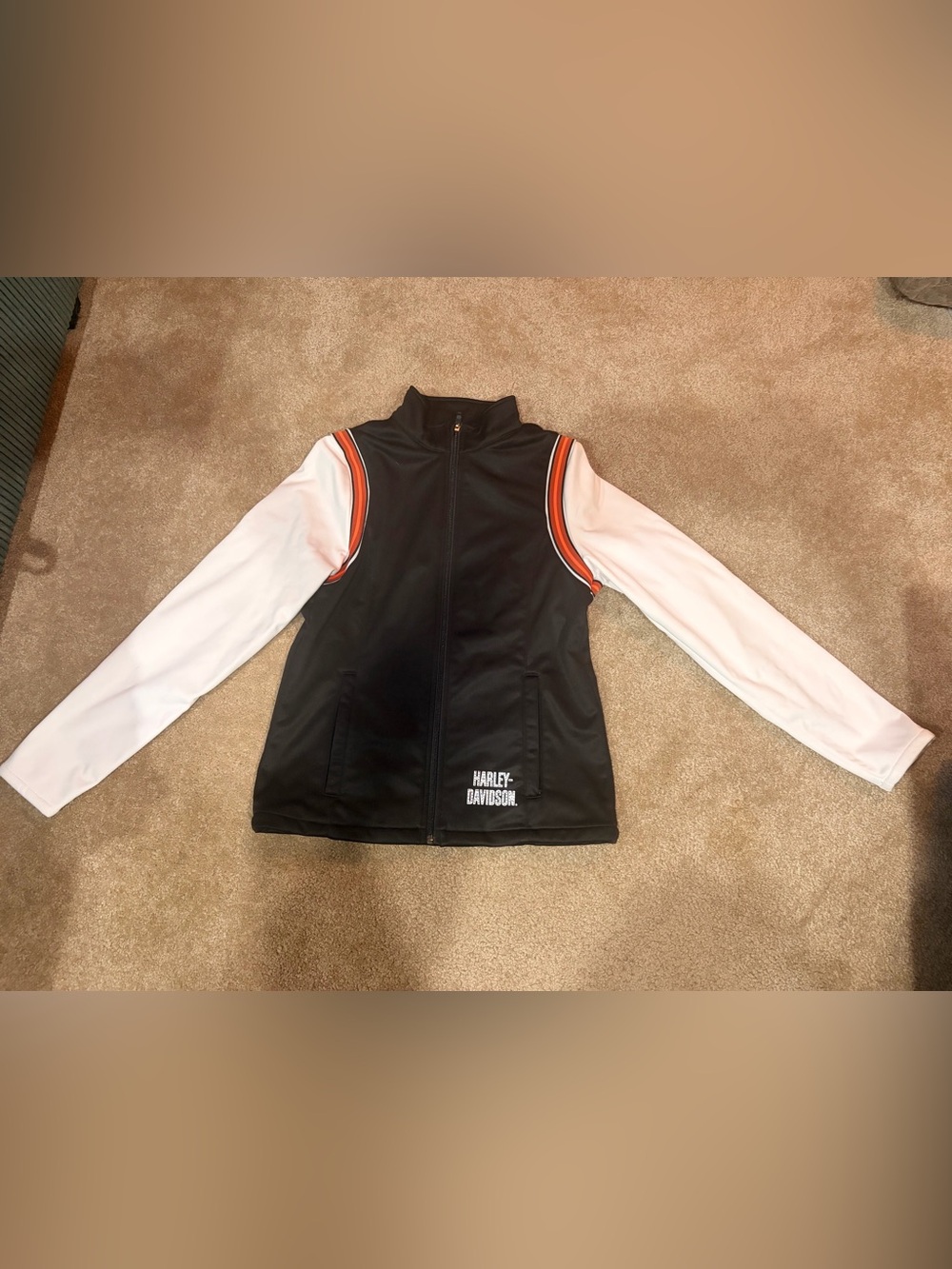Harley Davidson Motorcycles Full Zip Rhinestone Jacket Women’s Medium Black